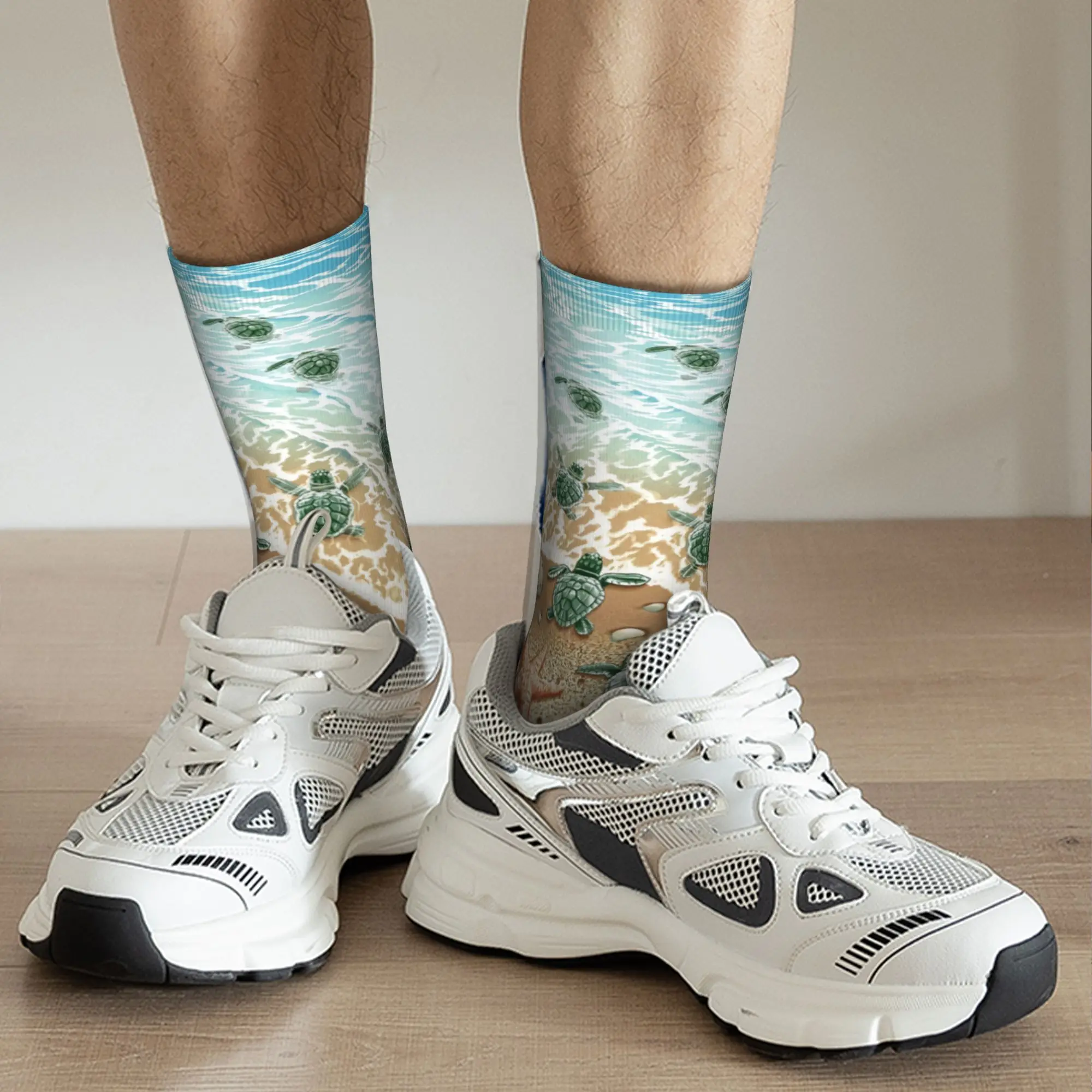 جوارب مضحكة لسباق السلامة على شكل سلحفاة بحرية، جوارب مطبوعة ثلاثية الأبعاد للرجال والنساء