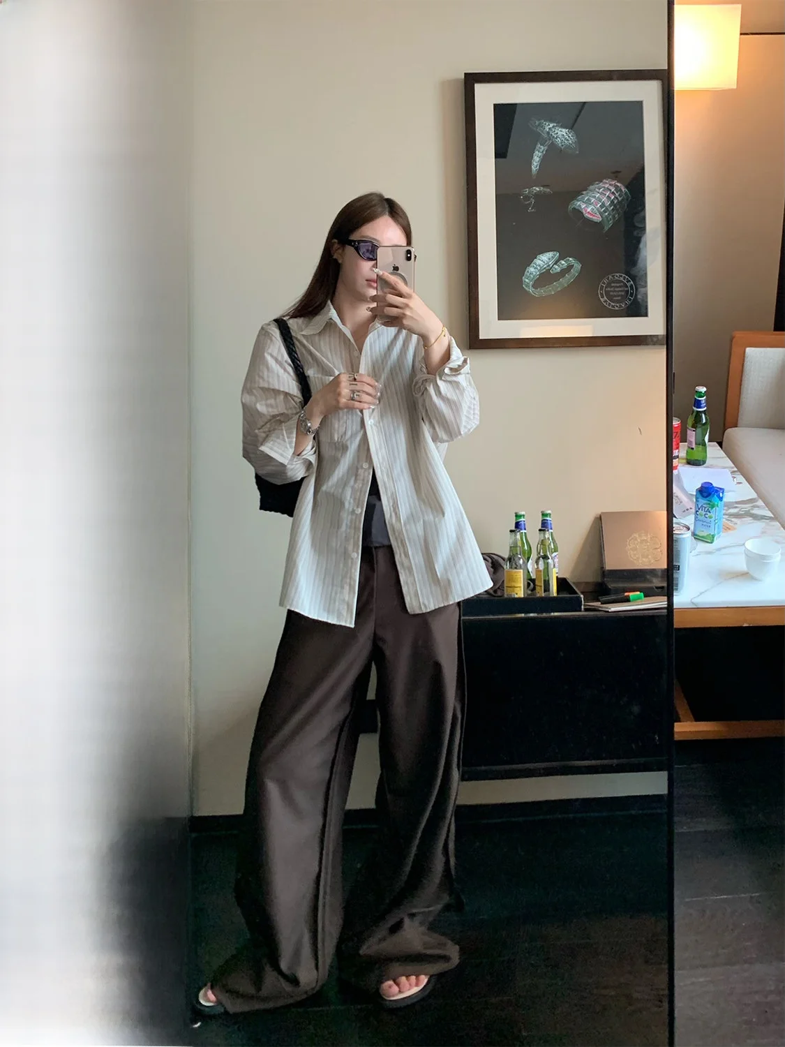 

Женская летняя блузка D YANGJUN в полоску, новый трендовый дизайн 2025 года, повседневная, свободного кроя, на пуговицах