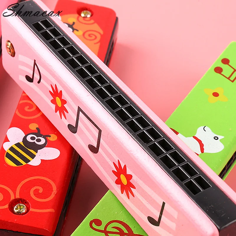 1PC Musical Instrument For Develop Music Ability Entertainment Tools 32 Holes Wooden Harmonica Mouth Organ Kids Educational Toys