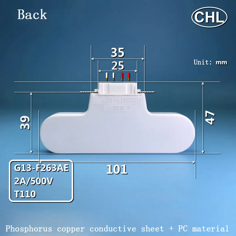 G13 LED Fluorescent Lamp Holder T8 Double Tube Bracket T8 Lamp Base CHL G13-F263AE Light Socket