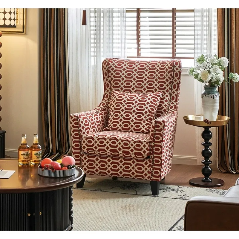 French retro single sofa chair living room bedroom solid wood American tiger chair light luxury high sense