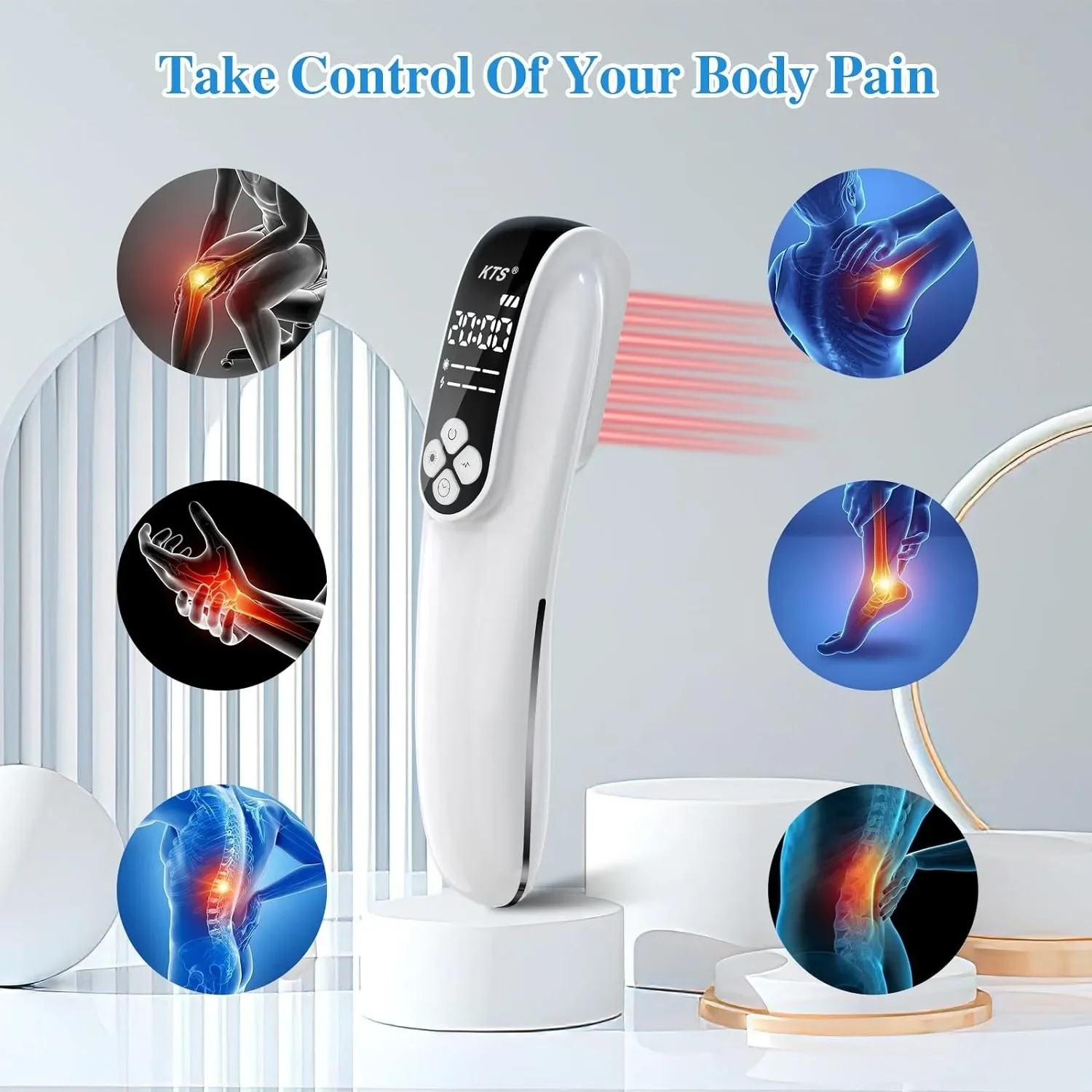 808nm&650nm Laser Therapy Device Cold Reduction Injury Muscle Health Care Handheld Physiotherapy Machine Neck Back Arthritis