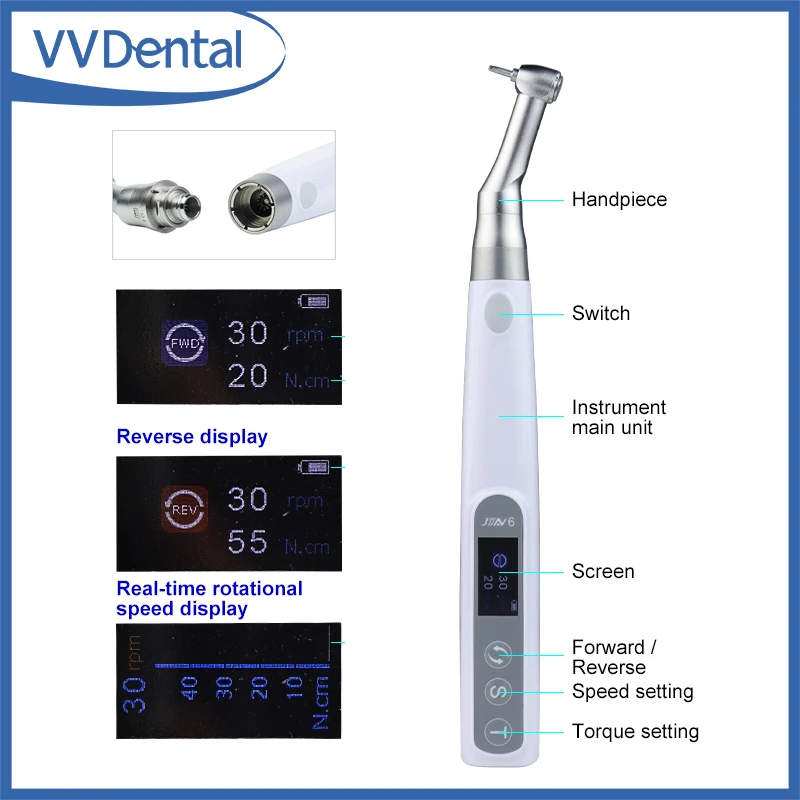 

VVDental Dental Implant Motor Electric Wireless Torque Driver Implant Torque Wrench with 16pcs Screwdrivers