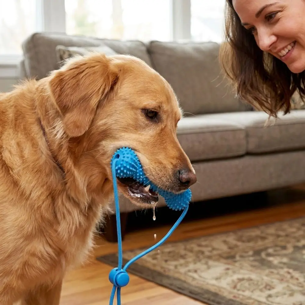 Bite-Resistant Dog Teething Stick Anti-choking Chew-resistant Pet Teeth Cleaning with Rope Dog Chew Stick Interactive Tug