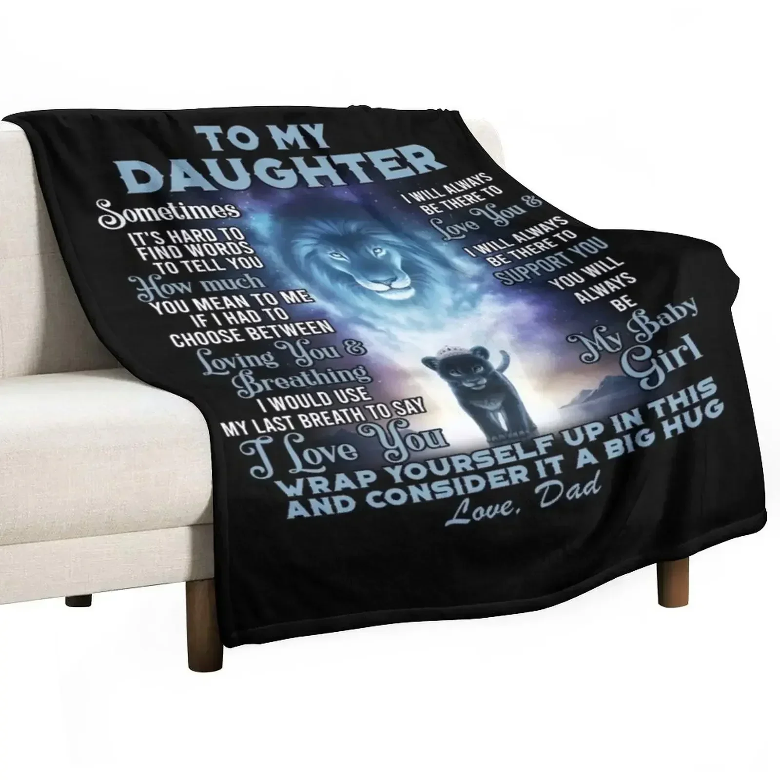 To My Daughter From Dad Throw Blanket Picnic for sofa bed plaid Blankets