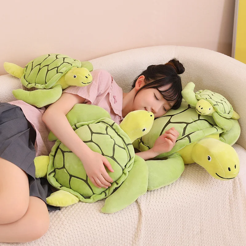 Cartoon Turtle Plush Toy Cute Green Stuffed Animals Tortoise Plushies Doll  Pillow Kawaii Soft Kids Baby Accompany Toys Gifts