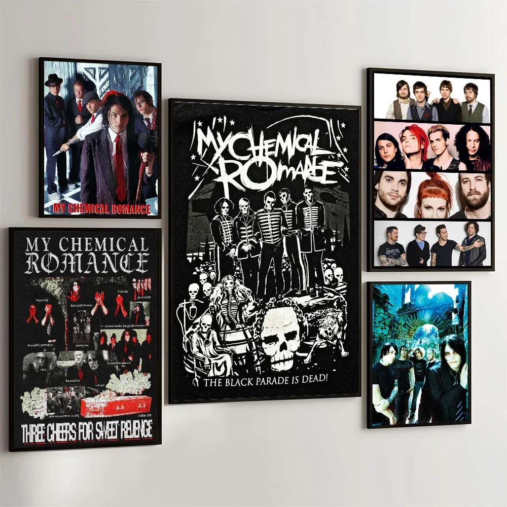 1PC My C-Chemical R-Romance Band Poster Movie Sticky Posters Retro Kraft Paper Sticker Room Bar Cafe Aesthetic Art Wall Painting