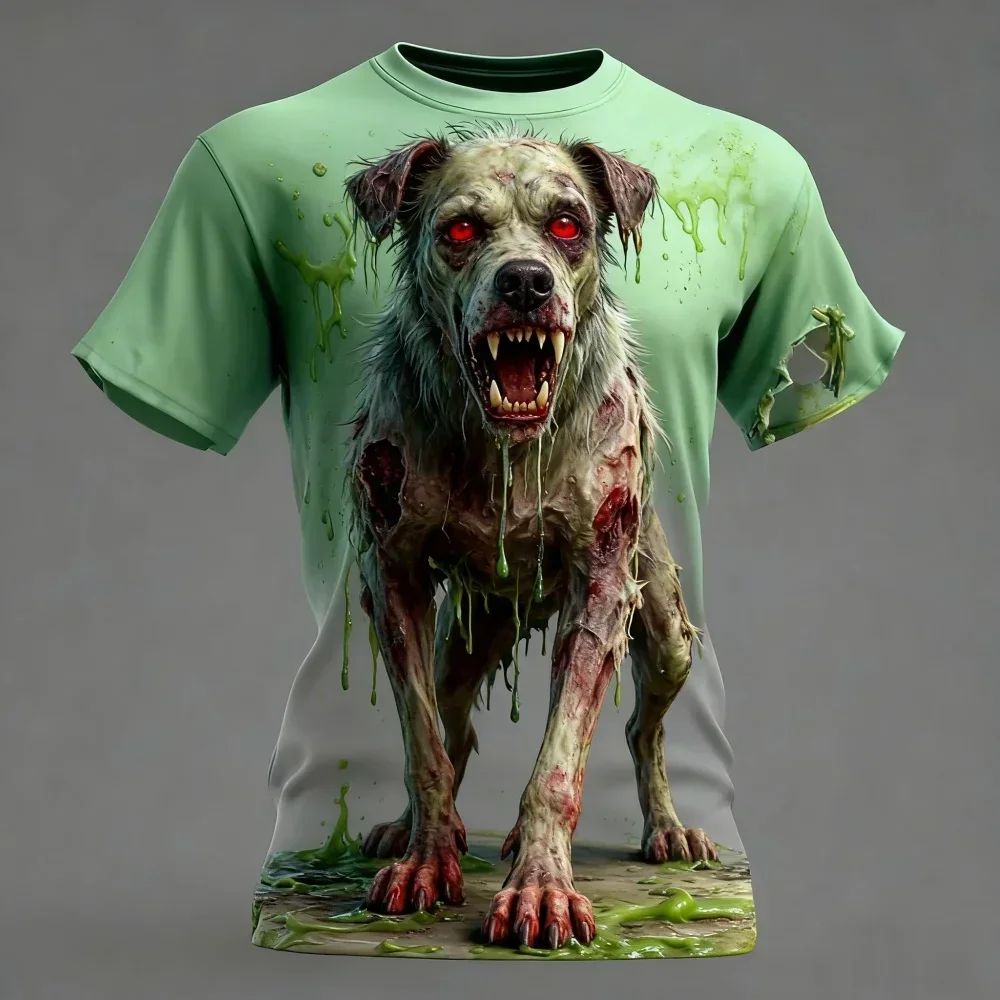 Halloween Kreatives Horror-Zombie-3D-Druck-T-Shirt für Männer und Frauen, modisches Street-Party-Casual-Familienfreundliches Kurzarm-T-Shirt – Detail 8