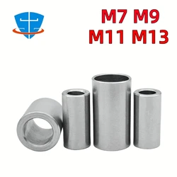 10/5/2pcs M7 M9 M11 M13 SS304 Stainless Steel Bushing Washer Sleeve CNC Unthreaded Hollow Casing Length 2 3 4 5 6 7 8 9 10-30mm