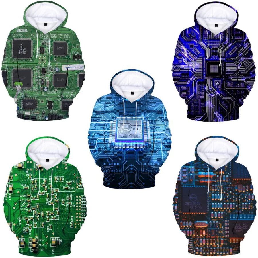 

Electronic Chip Ircuit Board 3D Print Oversized Women/Men Hoodies Sweatshirt Harajuku Streetwear Hip Hop Pullover Hooded Jacket