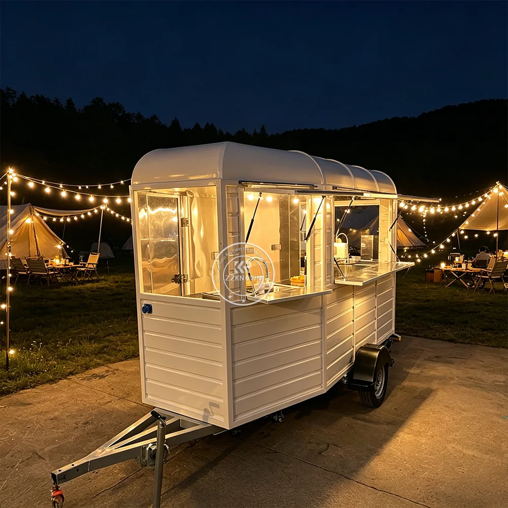 

Custom Street Food Trailer Mobile Snack Van Street Mobile Catering Truck Burger Hot Dog Food Truck With Kitchen System