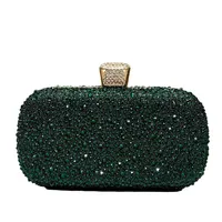 Ladies' Shiny Luxury Rhinestone Clutch Bags Wedding/prom/birthday Party Evening Purse Elegant Dark Green Banquet Handbag Navy