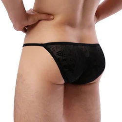 CLEVER-MENMODE Mens Sexy Lace Briefs Bikini Transparent Mini Panties Penis Pouch Underwear Sheer Underpants Lingerie Undies