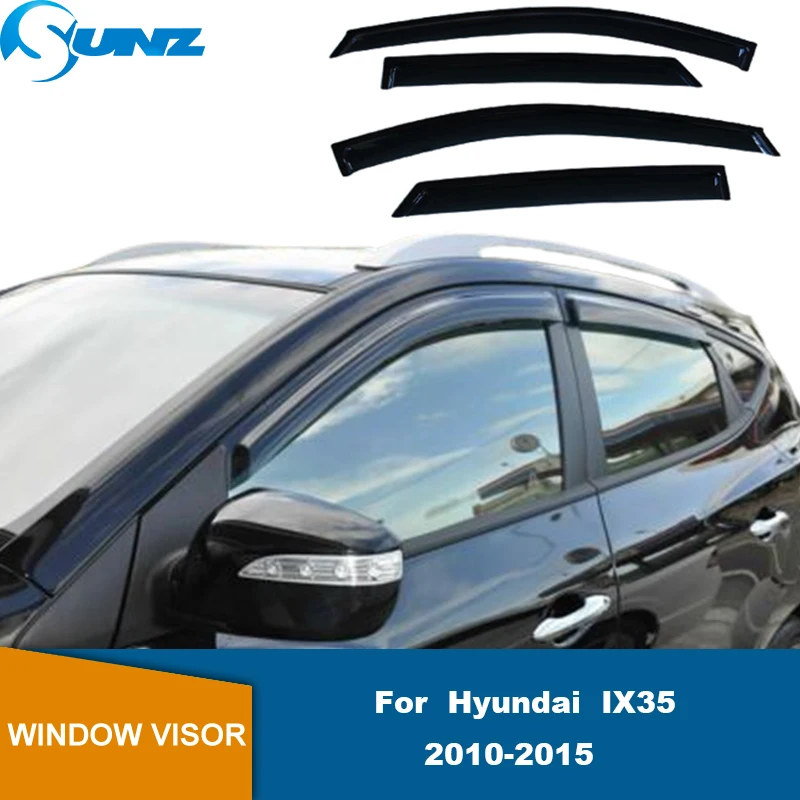 Side Window Visor For Hyundai IX35 2010 2011 2012 2013 2014 2015 Black Door Visor Weathershield Weather Shield Sun Rain Guards