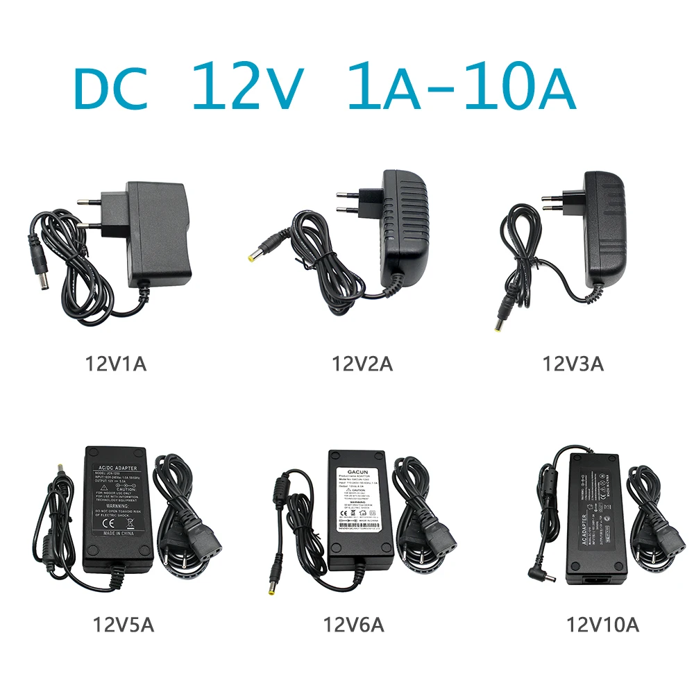 AC-DC 12V Swiching Power Supply Source 1A 2A 3A 5A 6A 8A Transformator 220V To 12 Volt Universal Adapter Charger SMPS for CCTV