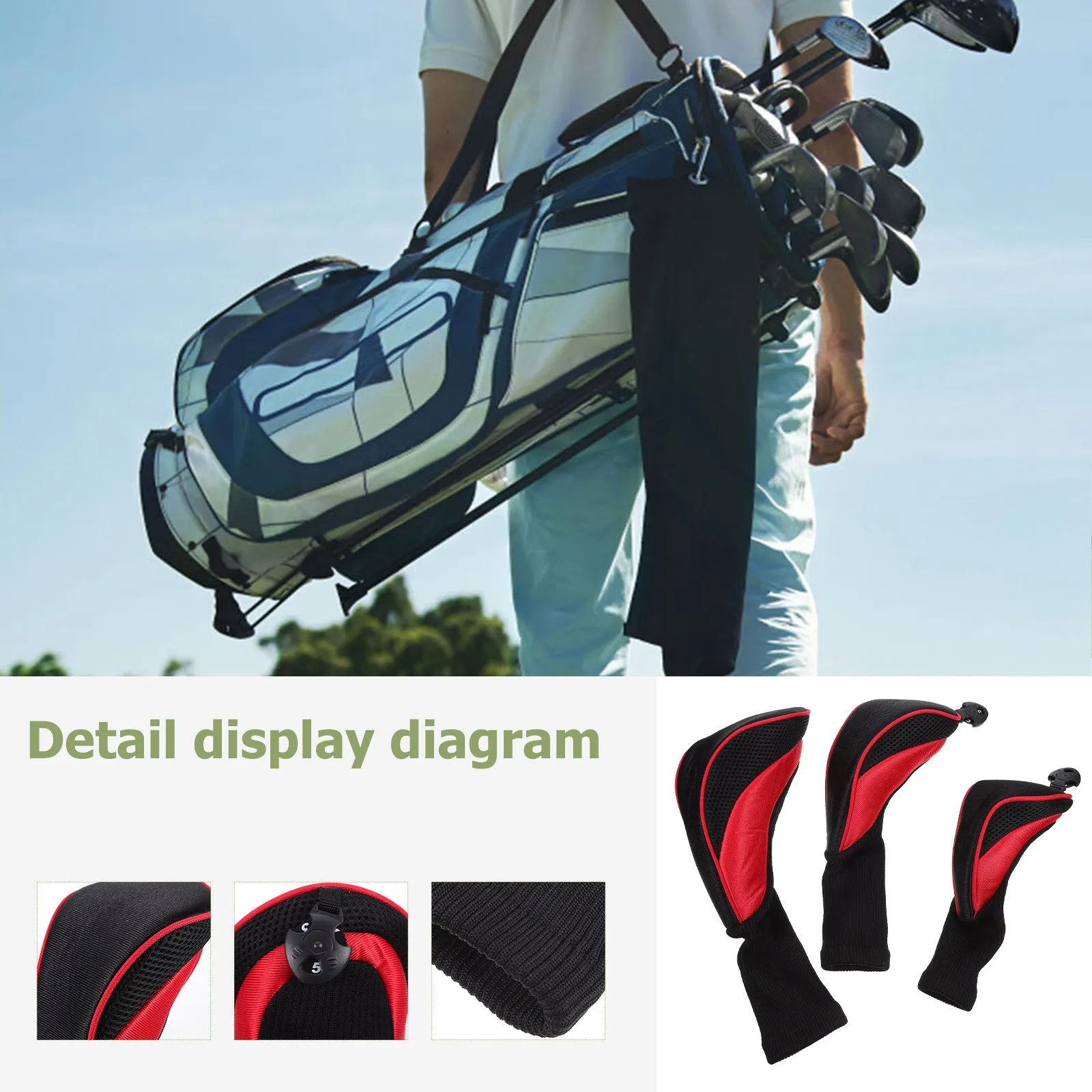 

Комплект чехлов для головок клюшек для гольфа из премиальной ткани: утолщенная защита для драйверов, вудов и паттеров, легко устанавливаемые, устойчивые к царапинам