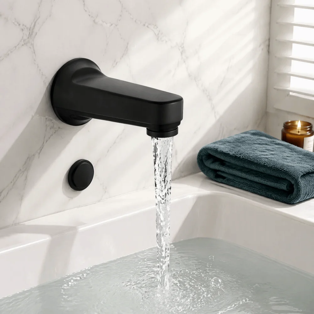 5‑1/4 Inch Bathtub Spout Pull‑Down Style Rust‑Proof Bathtub Spout With Diverter Solid Metal Simple To Install Tub Water Outlet