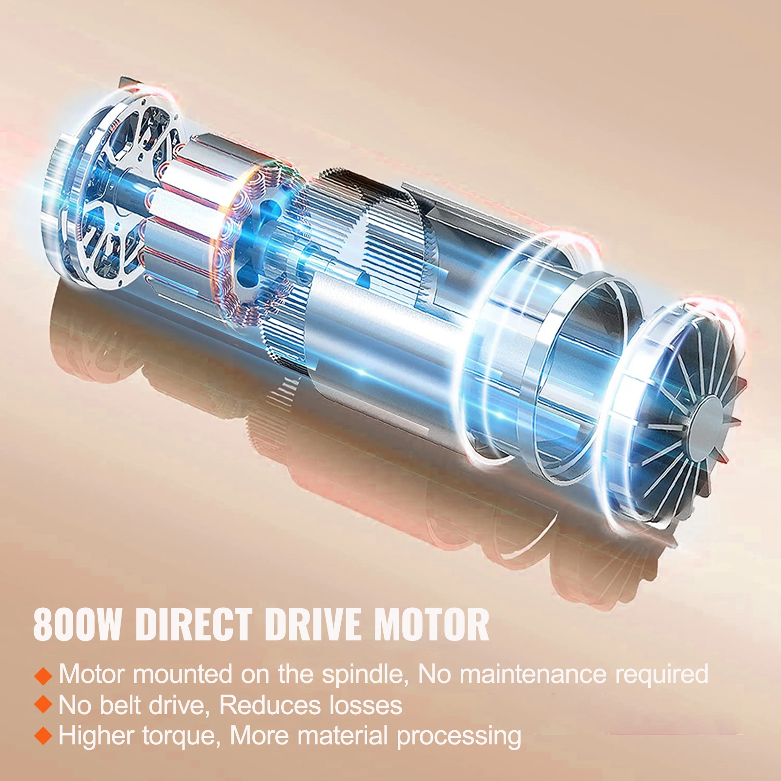 SucceBuy Mini Torno de Metal Sem Escova 7''x16'' / 180mm * 400mm 800W Display Digital continuamente Variável Metalurgia Torneamento