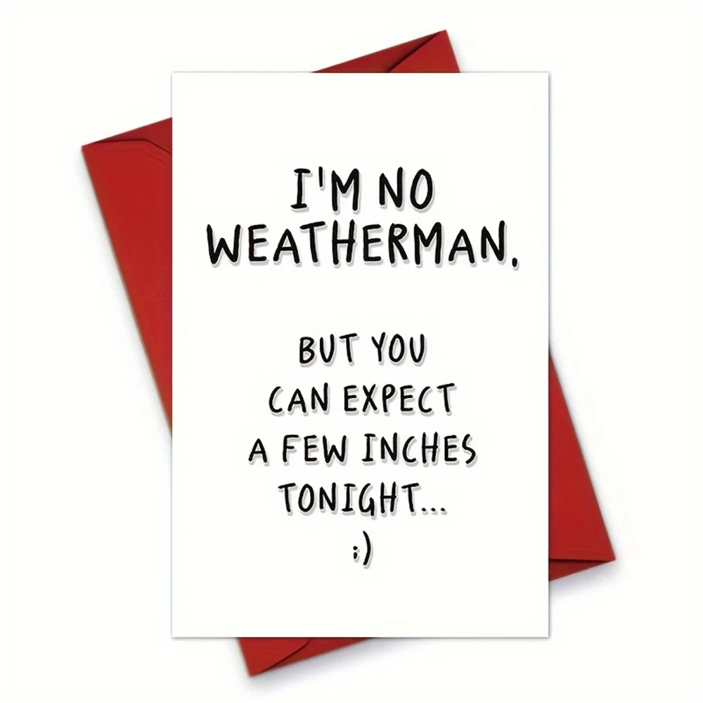 1pc,Funny Anniversary Cards - Wife Birthday Cards From Husband - \'I\'m No Weatherman\' - Naughty Anniversary Card For Girlfriend,w