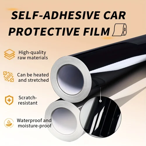 Imagen 2 del producto Película de fibra de carbono para carrocería de coche, pegatina de revestimiento automático de vinilo negro, película protectora mate brillante para motocicleta 6D 5D 4D 3D, lámina de cubierta para vehículo