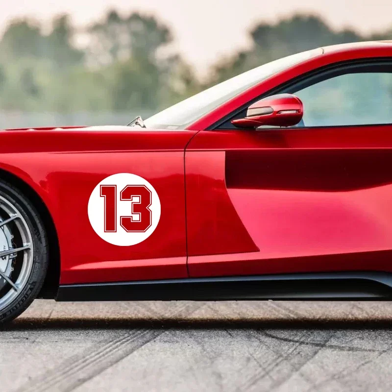 ملصق رقم سباق PVC مقاوم للماء ، دراجة نارية ، سيارة ، خوذة ، جسم ، خدوش ، 13 ، 17 ، 19 ، 21 ، 23 ، 69 ، 77 ، دائري ، 15 ماركة جديدة #2