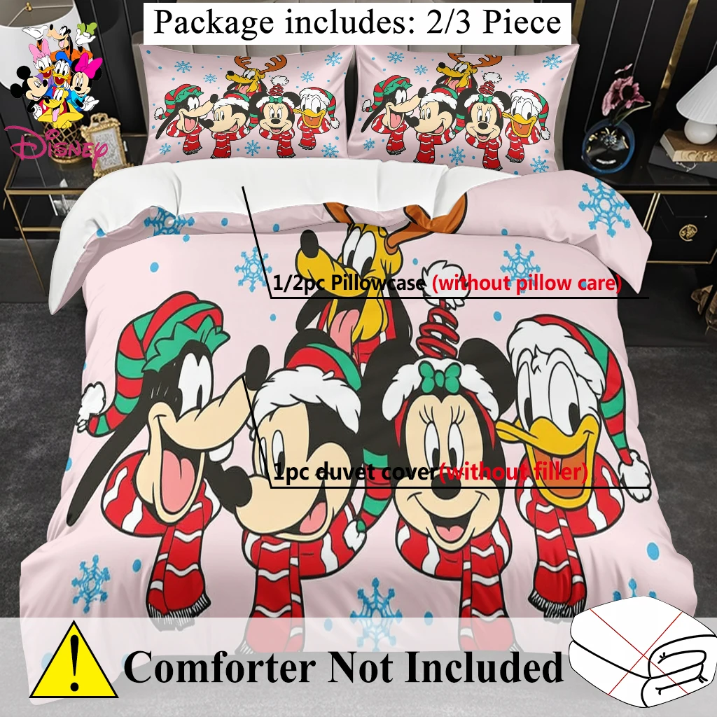 2/3 قطعة ديزني ميكي ميني غرزة حاف مجموعة غطاء بدون حشو الطباعة الرقمية آلة قابل للغسل الملك/الملكة حجم هدية عيد