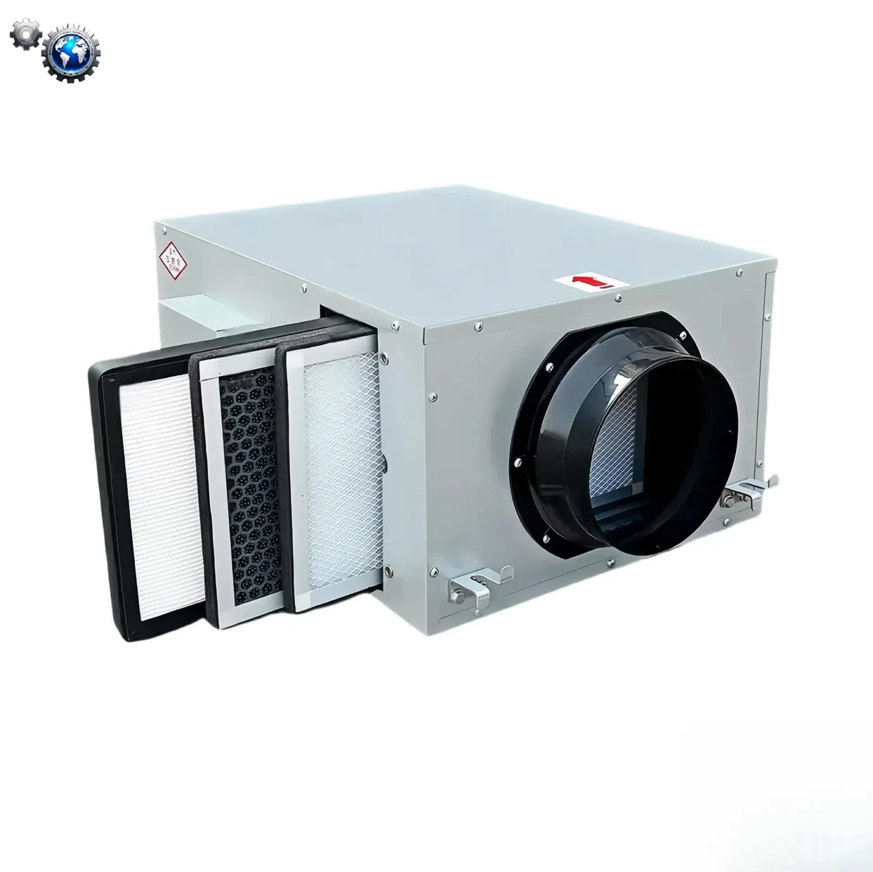 المجلفن الصلب الهواء النقي طريقة واحدة تدفق السقف النازع مضمنة القناة التهوية مطعم المطبخ التجاري هود مروحة العادم #1