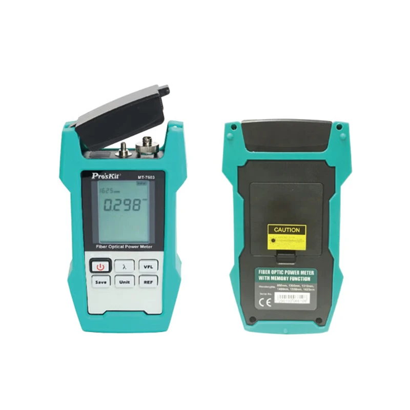 Pro'sKit MT-7603-C storage optical fiber power meter with battery 6-wave optical fiber tester can be connected to USB interface