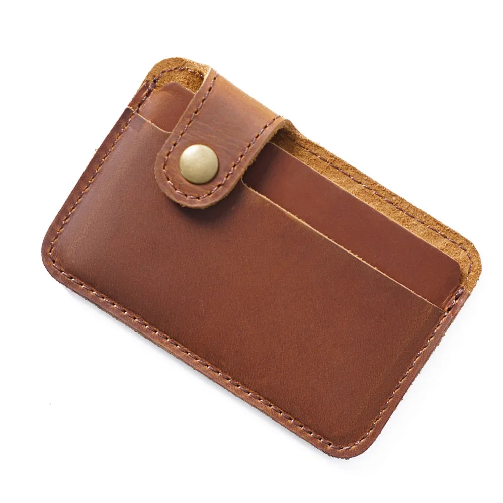 Moterm Retro Leather Card Wallet Men Business Bank Card Holder Thin Credit Card Case Convenient Small Cards Pack Cash Pocket