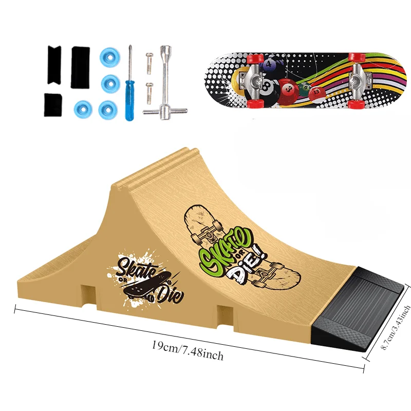 ティーン向けDIYミニフィンガースポーツおもちゃ、指先スケートボードゲームパークサイト、ステップランプシーン小道具、ランダムスケートセット付きギフト、大人向けおもちゃ