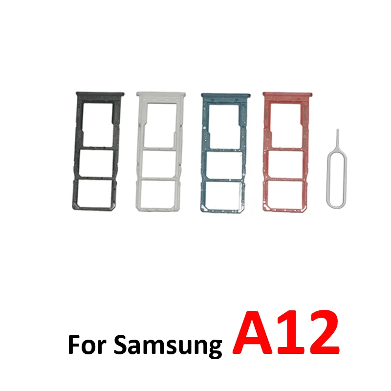 Bandeja para SIM y micro SD para Samsung Galaxy A12 A125 A125F A127 A127F, color negro y azul 5
