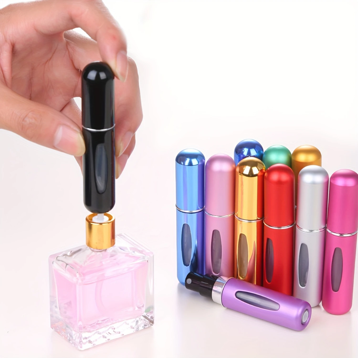 Portable Mini Refillable Spray Jar for Perfume - Travel Size Atomizer Bottle - Empty Cosmetic Container - 0.17oz Scents