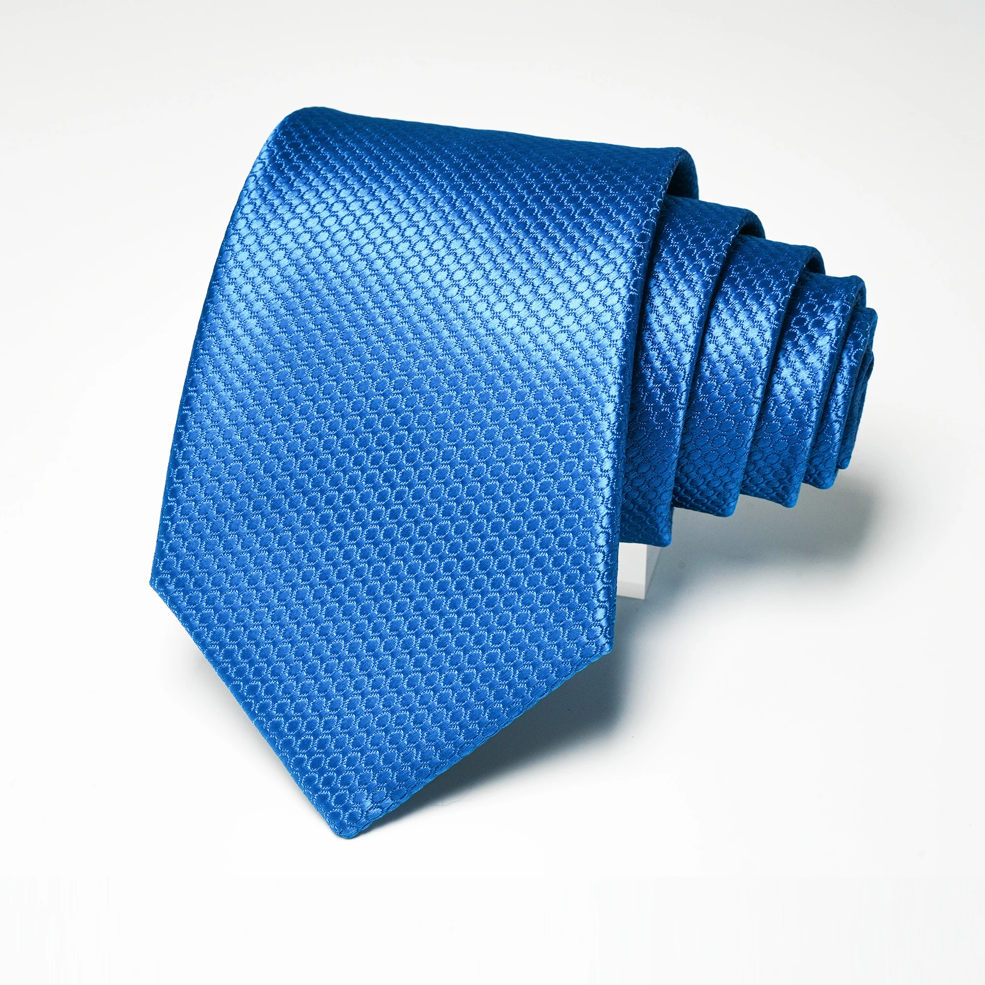 Einfarbige, bestickte Krawatte, 8 cm, Seidenmischung, weich, hochwertig, formell, für Business, Hochzeit, Party, Alltag, für Herren, Gentleman – Detail 8