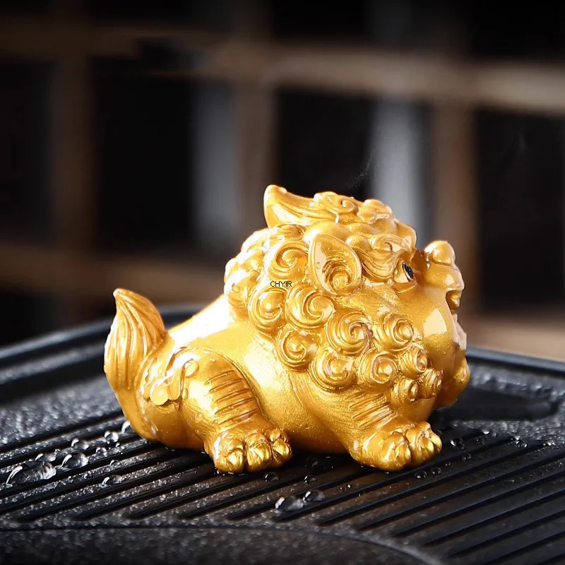 Water-activated Color-changing Tea Pet Ornament Lucky Pixiu Wealth-attracting Kung Fu Tea Set Accessories Can Be Cultivated Tea