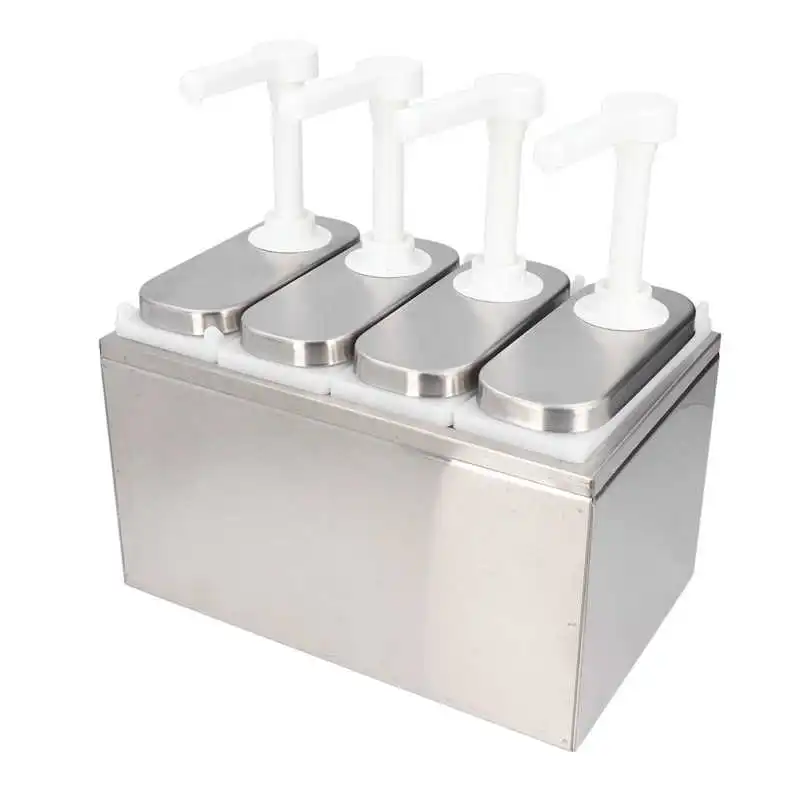 3/4/5 Head Sauce Dispenser Pup Salad Ja Seasoning Condient Squeeze Pup Container with Base for Kitchen Restaurant