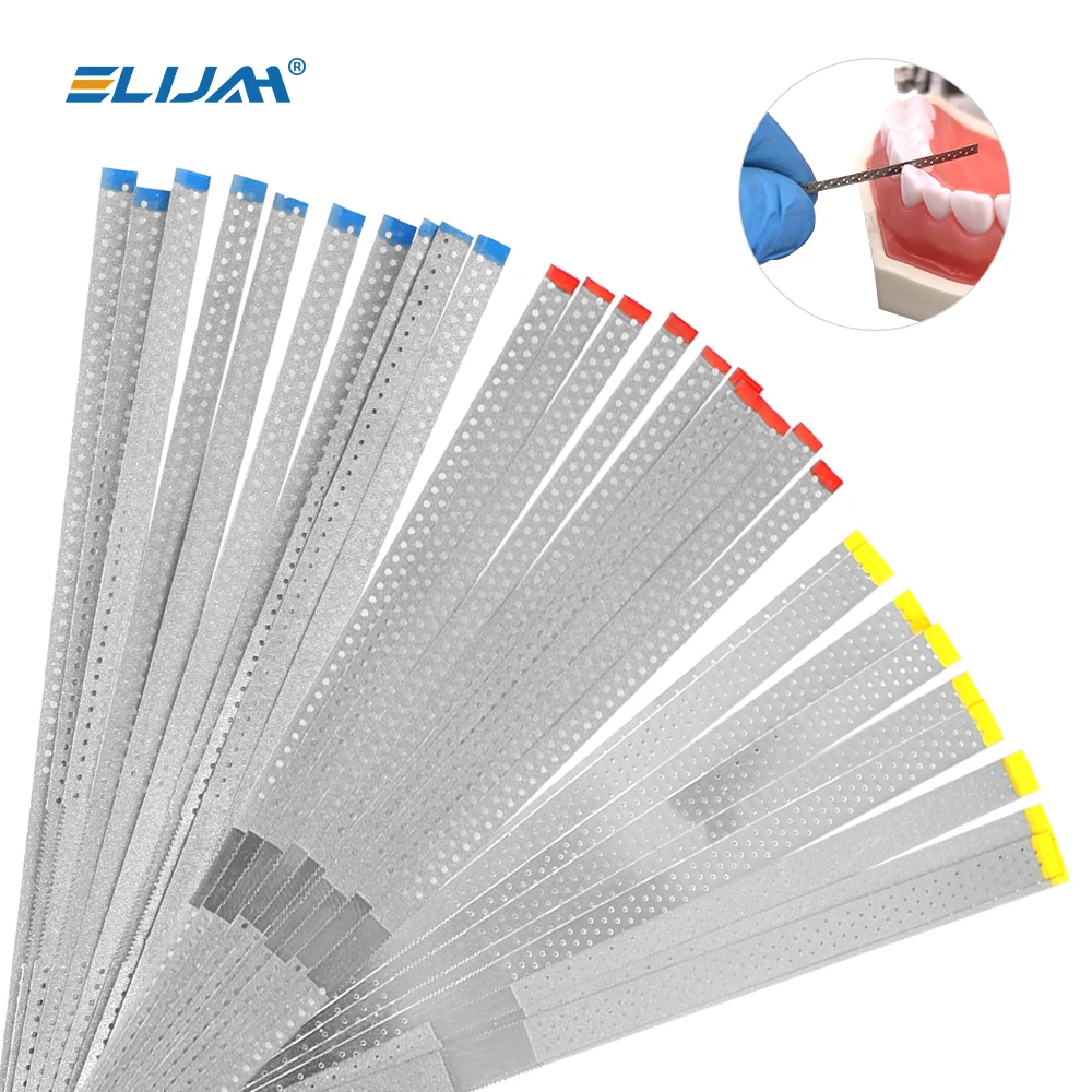 10pcs/box Dental Diamond Polishing Strip Sand 15/30/45μm Single Double Side With/Without Hole Polishing Teeth Whitening Marerial