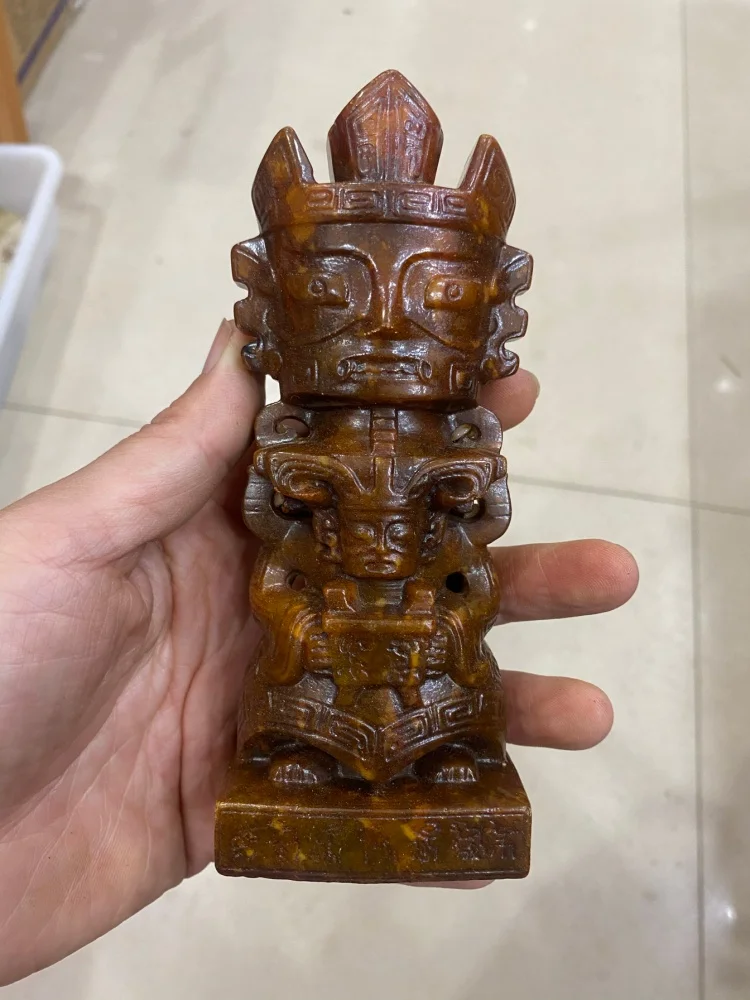 Antique jade carvings old jade figures sculptures ornament folk art collection handicraft home decor creative ornament