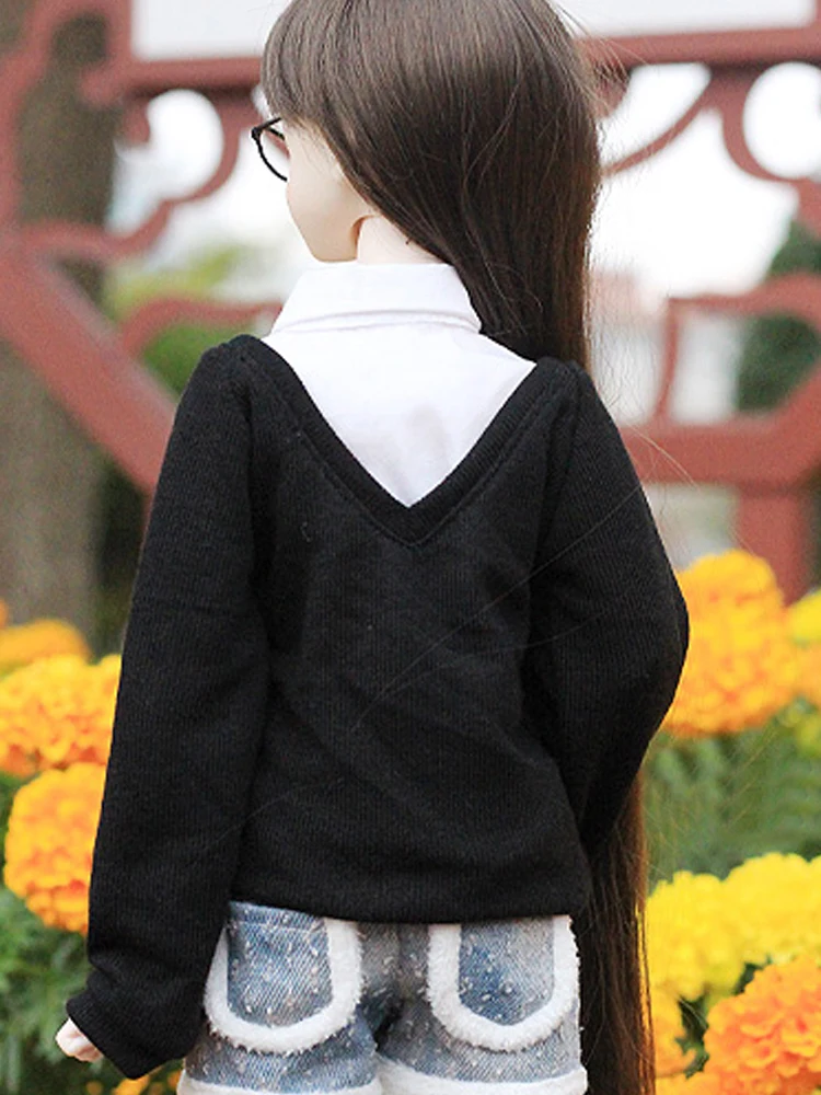 D04-B360 Children handmade toy BJD/SD doll clothes 1/4 1/3 uncle Front and rear double V-neck pullover 1pcs