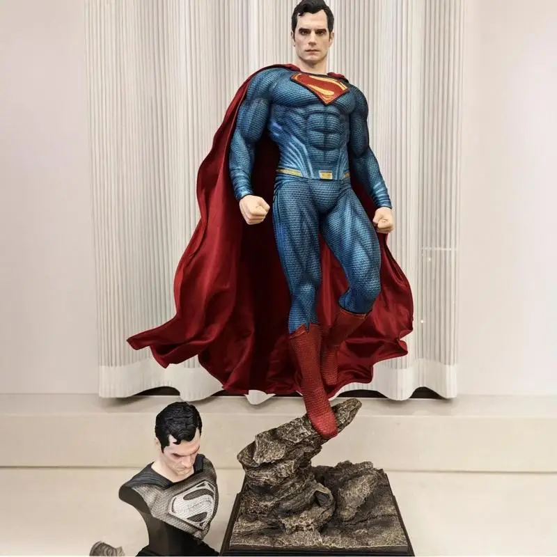 

High Quality Supermen 50cm Scene Model Gk Figurine Trendy Toy Statue For Boys To Give As A Birthday Festival Gift