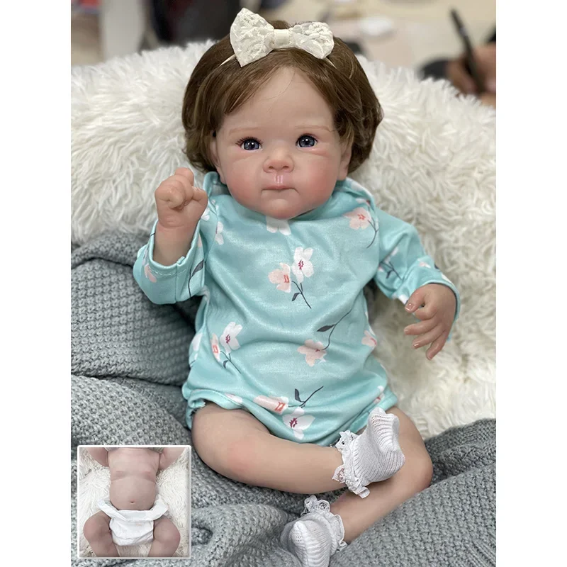 18inch Reborn Baby Bettie Full Body Newborn Doll Lifelike Cuddly Baby Multiple Layers Painting 3D Skin with Hand Root Hair