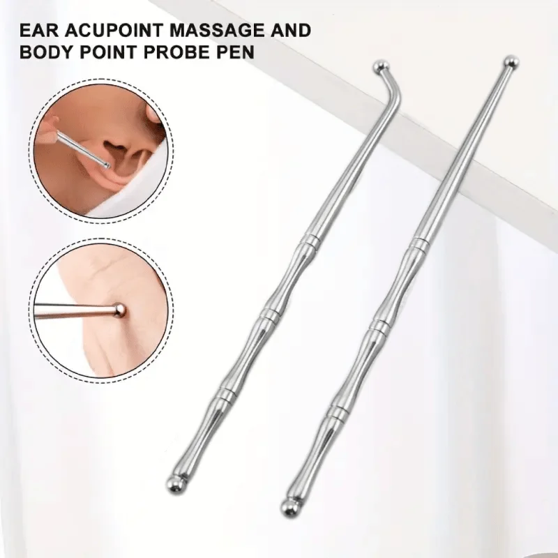

2 шт. ручка для точечного массажа, нержавеющая сталь для массажа глубоких тканей и триггерных точек, снимает болезненность мышц и напряжение