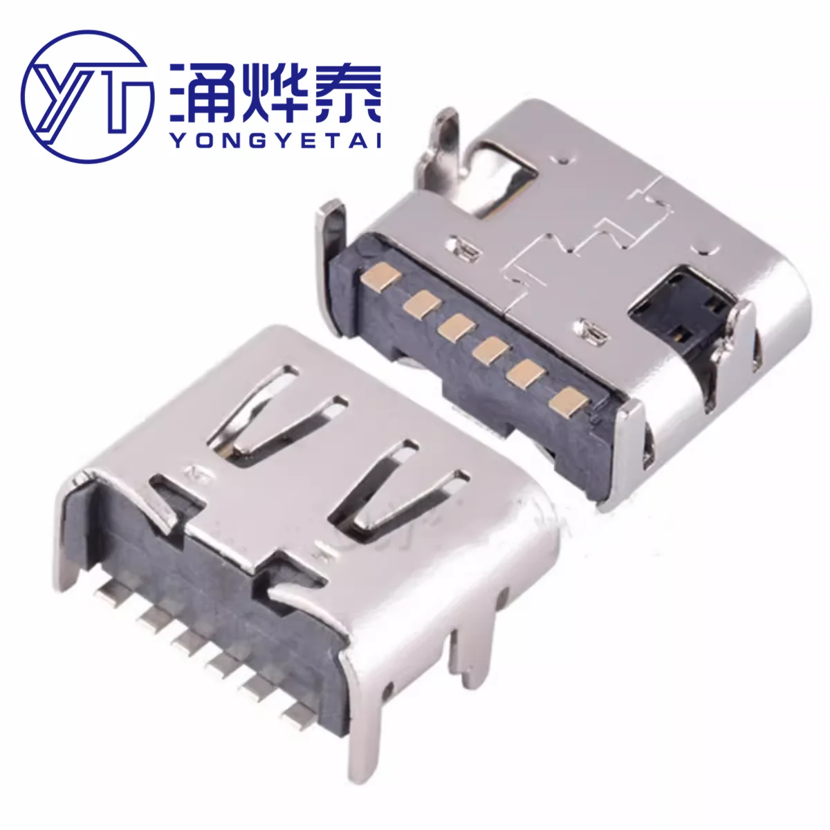 YYT 20PCS SMD USB-3.1 socket Type-C female socket 6P simple type 4 fixed pins dedicated for high current fast charging