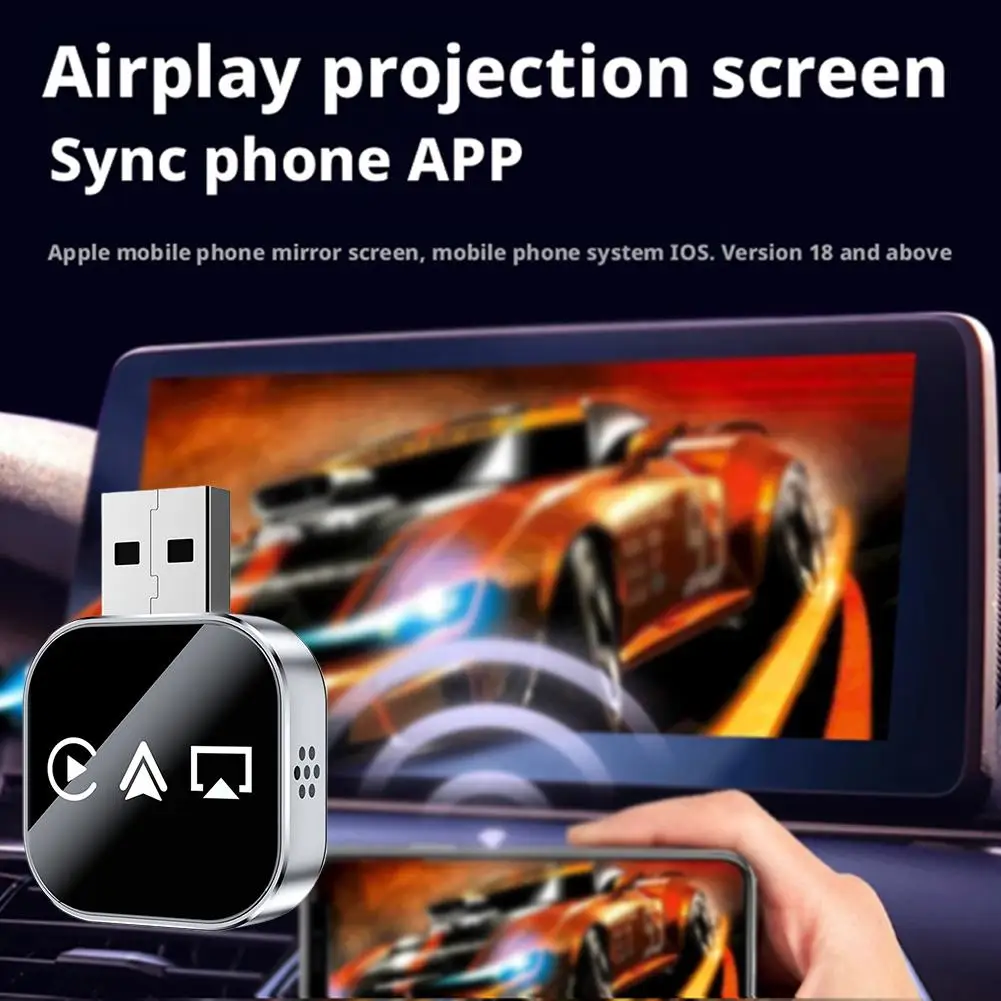 Upgrade 3-in-1 draadloze Carplay Mirror Link-adapter Direct bedraad naar draadloze conversie Plug & Play voor bekabelde Carplay