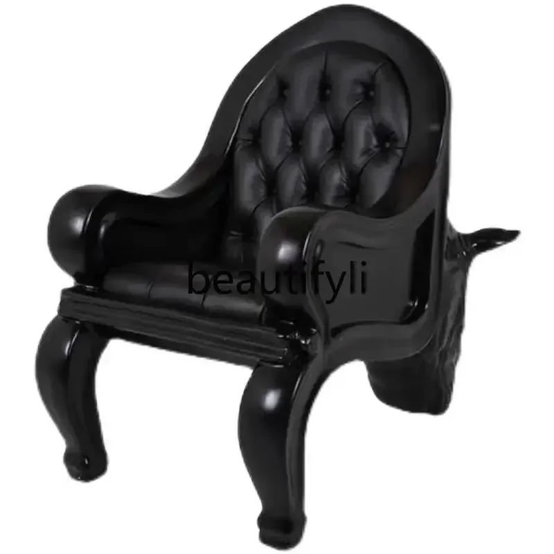 

yj32 Nordic creative rhino chair designer furniture bull head chair fiberglass leisure chair domineering animal modeling seat