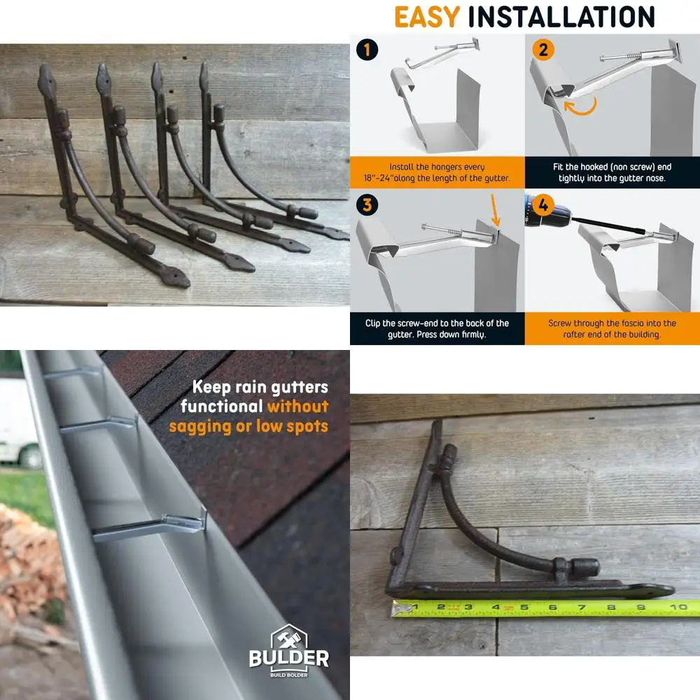 

Sturdy Cast Iron Corbels for Shelves, 9.5 Square, 4-Pack, Heavy Duty Support for Cabinets and Countertops