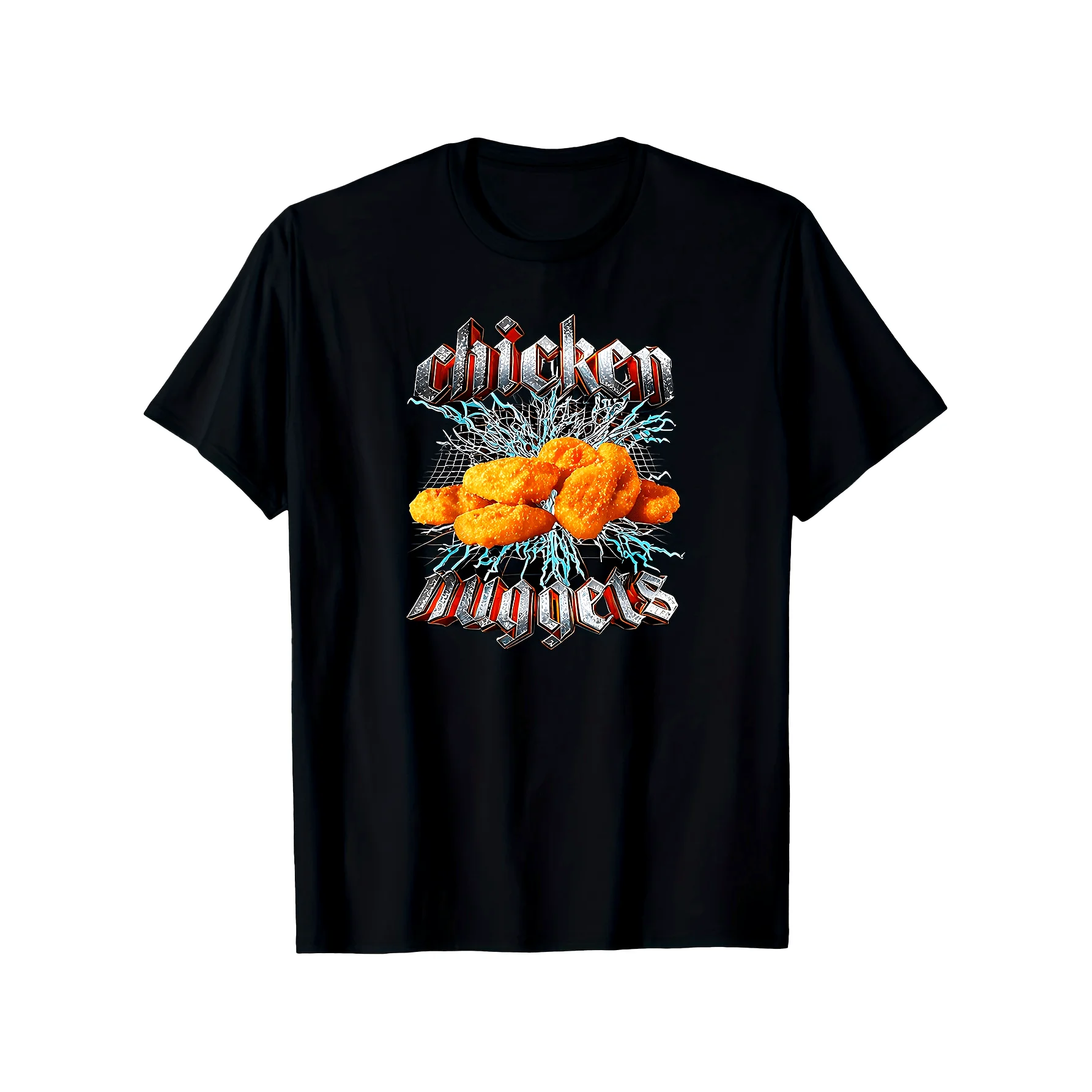 Thunder Rock Chicken Nuggets Graphic T Shirt Soft Cotton Short Sleeve Casual Tee for Men