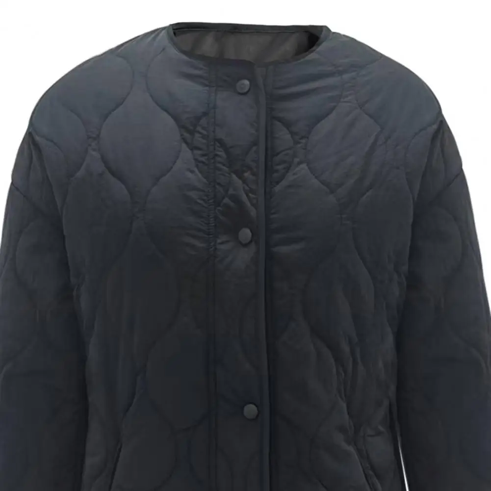 Herbst Winter frauen Lose Jacken Dünne Parka Oversize Mäntel Rundhals Outwear Weibliche Lange Hülse Baumwolle Kleidung Mit Taschen