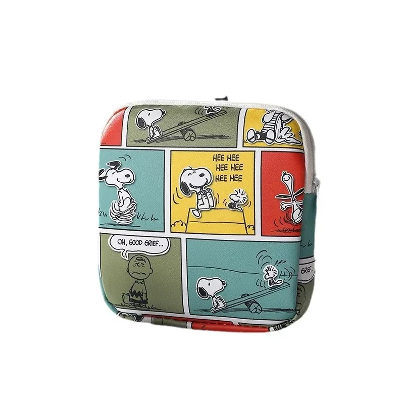 Snoopy Cartoon Women Tampon Storage Bag Sanitary Pad Pouch Napkin Cosmetic Bags Female Makeup Bag Girls Tampon Holder Organizer