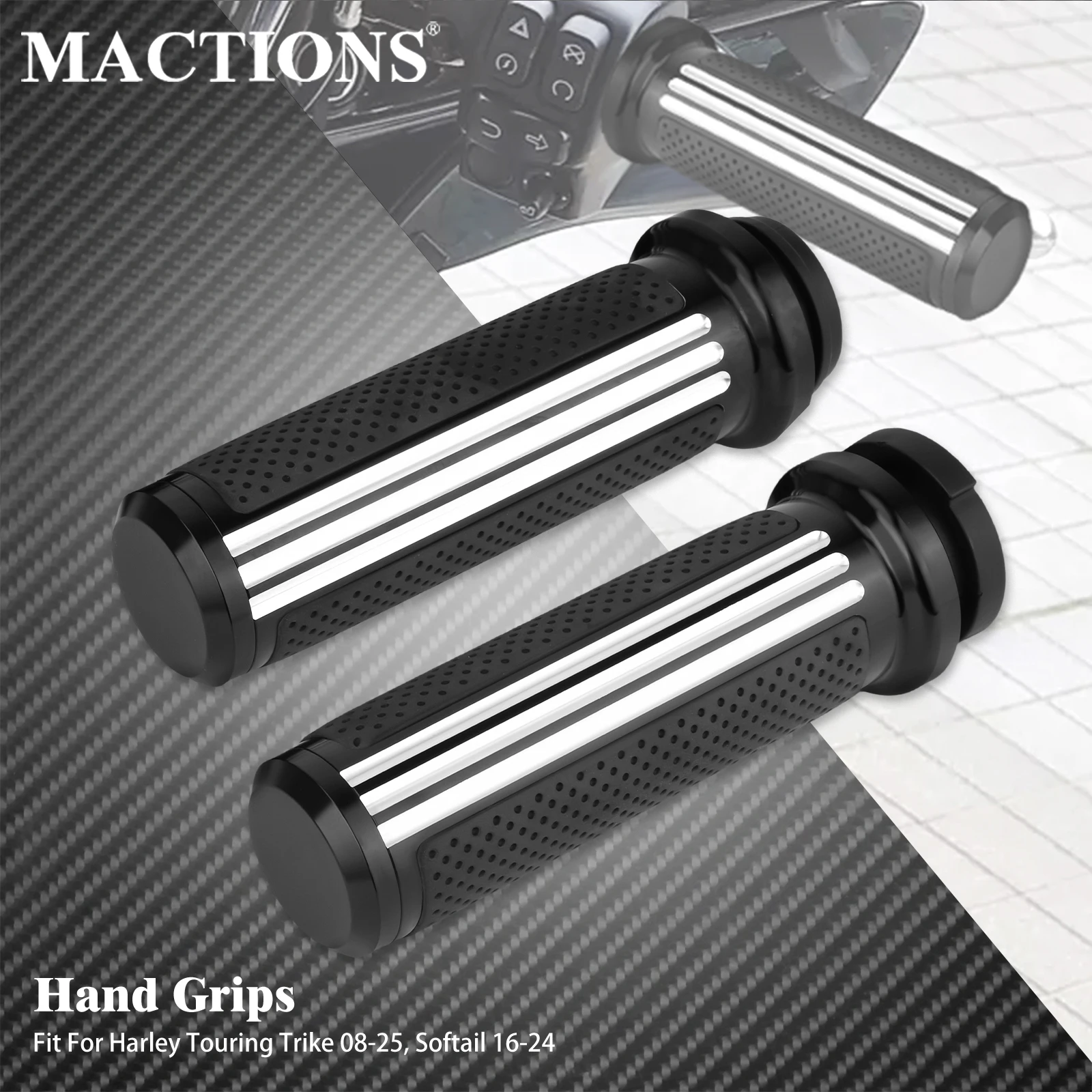 Motorcycle 1'' 25mm Electronic Throttle Handle Bar Hand Grips Handle Grip CNC For Harley Touring Electra Glide Softail Fat Boy
