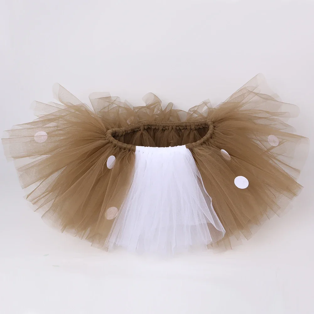 Girls Deer Tutu Skirt Outfit Fluffy Child Party Dance Tutu Tulle Kids Skirts for Girls Halloween Christmas Elk Reindeer Costume